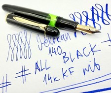 1950's PELIKAN 140 Full BLACK Torpedo Serviced Fountain Pen-Flexy F Nib- 400 picture