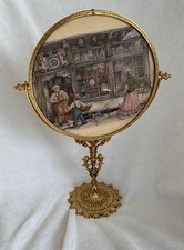Vintage Stylebuilt NY 24K Gold Plated Swivel Vanity Mirror Ornate Artini Scene picture