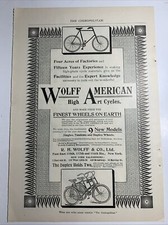 C 1900 Ad Wolff Cycles Bicycles New York Great Graphics picture