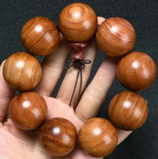 Grade A Natural Wood Bracelet 30Mm*9 Prayer Beads Shaolin Temple Blessing Charm picture