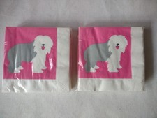 2 Pkgs Vintage 1986 Contempo Bobtail Old English Sheep Dog Napkins Mrs Grossman picture