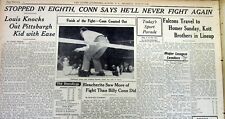 1946 headline newspaper JOE LOUIS defeats BILLY CONN in HEAVYWEIGHT BOXING MATCH picture