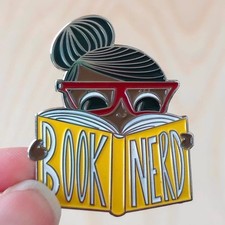 Book Nerd Club Enamel Pin reader Badge bookish book lover library reading gift picture