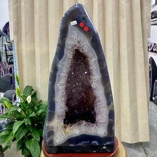 32.6LB Natural agate Amethyst geode quartz cluster crystal Cathedral specimen H picture