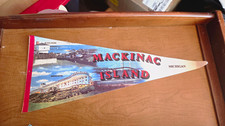 Mackinac Island Michigan Souvenir Pennant Flag - Michigan State Travel Keepsake picture