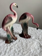 MCM Pair of Flamingo Statue Figurines Vintage Set of 2 picture