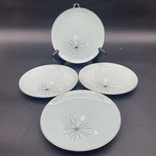 Set Of 4 - Franciscan China Silver Pine Teal Bread & Butter Plates picture