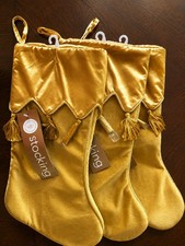 NWT Vintage Martha Stewart Everyday Golden Luster Christmas Stockings- Set of 3 picture