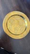 Vintage Hand Engraved Brass Wall Plate 8