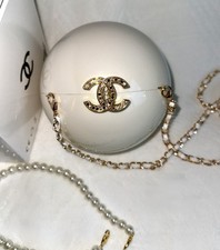 Chanel VIP Limited Coco Mark Rhinestone Pearl Ball Chain Shoulder Bag w/BOX picture