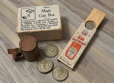 Vintage Magic Trick Lot Adams Magic Coin Box Heinz Red Magic Magician Tokens picture