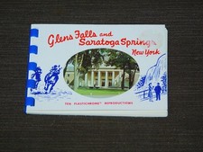 VINTAGE SOUVENIR GLENS FALLS & SARATOGA SPRINGS NY 10 MINI PHOTOS ALBUM picture