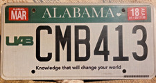 Rare 2018 Alabama UAB University of Alabama #CMB413 License Plate picture