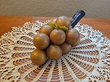 VTG Italian Alabaster Grapes Mid Century Marble Stone Grape Cluster Large picture
