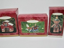 3 Hallmark Keepsake Vintage 1999-2001 Christmas Ornaments In Original Boxes picture