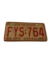 Vintage 1975 nortth carolina license plate FYS-764 picture