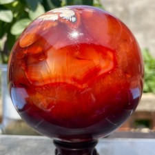 2.62lb Large Natural Red Carnelian Agate Crystal Sphere Ball Specimen Healing picture