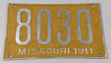 1911 Missouri passenger car license plate picture