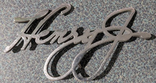 VTG Metal Henry J Ford Script Emblem Badge Logo Nameplate Decal Ornament Tag picture