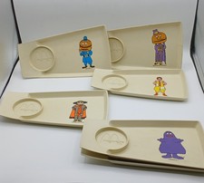 Vintage 1970s McDonald's Plastic Character Food & Drink Wedge Trays-Lot of 6 picture