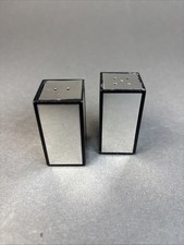 Vintage MCM Danish Mirror&Black Salt & Pepper Shakers Made in Denmark MCM 1.75” picture