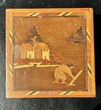 vintage antique wooden inlaid box picture