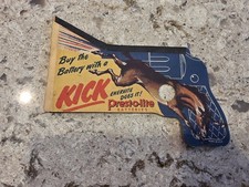 Rare Vintage Prest-O-Lite Battery with a Kick Die Cut Revolver Counter... picture