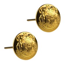 Maryland State Seal Button Pair (2x) - 24 Ligne - Gold Finish - Cap Wire Back picture