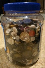 Sewing Button Collection Vintage 2 Lbs 5 Oz. Multiple Shapes And Colors picture