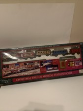 Vintage December Home Collectables Christmas Train Musical Station House 173W picture