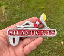 Vintage Atlantic City NJ Bathing Beauty License Plate Topper picture