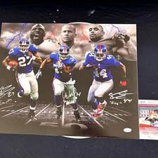 Brandon Jacobs, Ahmad Bradshaw & Derrick Ward  Signed New York Giants 16x20 JSA picture