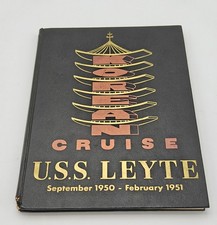 VTG USS U.S S. Leyte CVA-32 1950 Korea Deployment Cruise Book Jesse Brown Pilot  picture