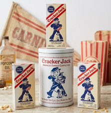 Vintage 1980  Cracker Jack Sailor Collector Tin Canister and 3 2004 FULL BOXES picture