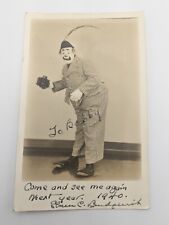 Vintage Joey The Clown Photo signed Elmer C Lundquist RPPC Post Card Circus picture