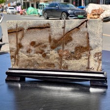 1.6LB Natural Chinese tree shaped limestone image stone national flower ornament picture