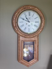 Huge ANTIQUE Key Wind REGULATOR WALL CLOCK ~ 32