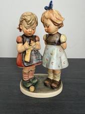Hummel 256 Knitting Lesson TMK4 Goebel W Germany Two Girls Knitting Vintage picture