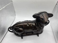 Vintage Antique Griswold 2 Pc Cast Iron Lamb Cake Mold # 866 - 921 & 922 picture