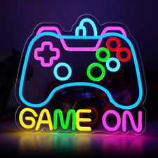 Game On Neon Sign for Gamer Wall Decor, USB Powered Dimmable Colorful Led Gaming picture