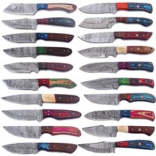 LOT OF 20 CUSTOM HANDMADE DAMASCUS STEEL HUNTING FULL TANG SKINNER EDC KNIFE 426 picture