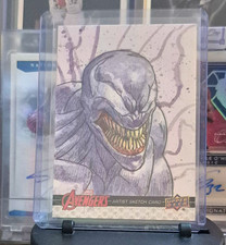 Venom 1 Of 1 Sketch Card Upper Deck Marvel Avengers 2022 picture