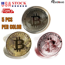 5 Bitcoin Physical Crypto Coin Commemorative Cryptocurrency with Protective Case picture