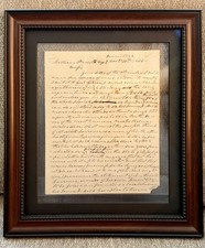 US President Andrew Jackson Signed Autograph Letter ALS 1844 PSA Auth Framed picture
