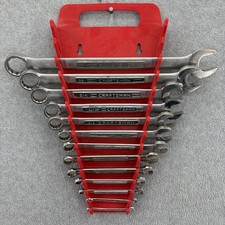 Vintage Craftsman SAE Combination Wrench 13 pc Set Raised Panel Rack USA picture