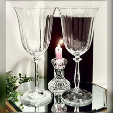 Mikasa Italian Countryside Water Goblets Pair Optic Wafer Stem Replacement picture