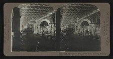 St. Louis Missouri 1904 Agricultural Building Main Aisle Grain Exhibit Stereo picture