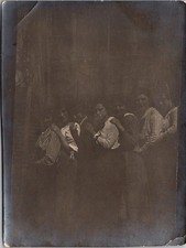 Antique Group of Women Standing Outside Building Photograph Snapshot Photo picture