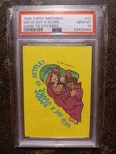 * PSA 10 * 1989 TOPPS NINTENDO GAME TIP STICKERS #27 WEVE GOT A SCORE TO SETTLE picture