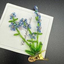 VINTAGE RADKO CLIP ON WEE BUDS BEADED GLASS CHRISTMAS ORNAMENT RARE FLOWER picture